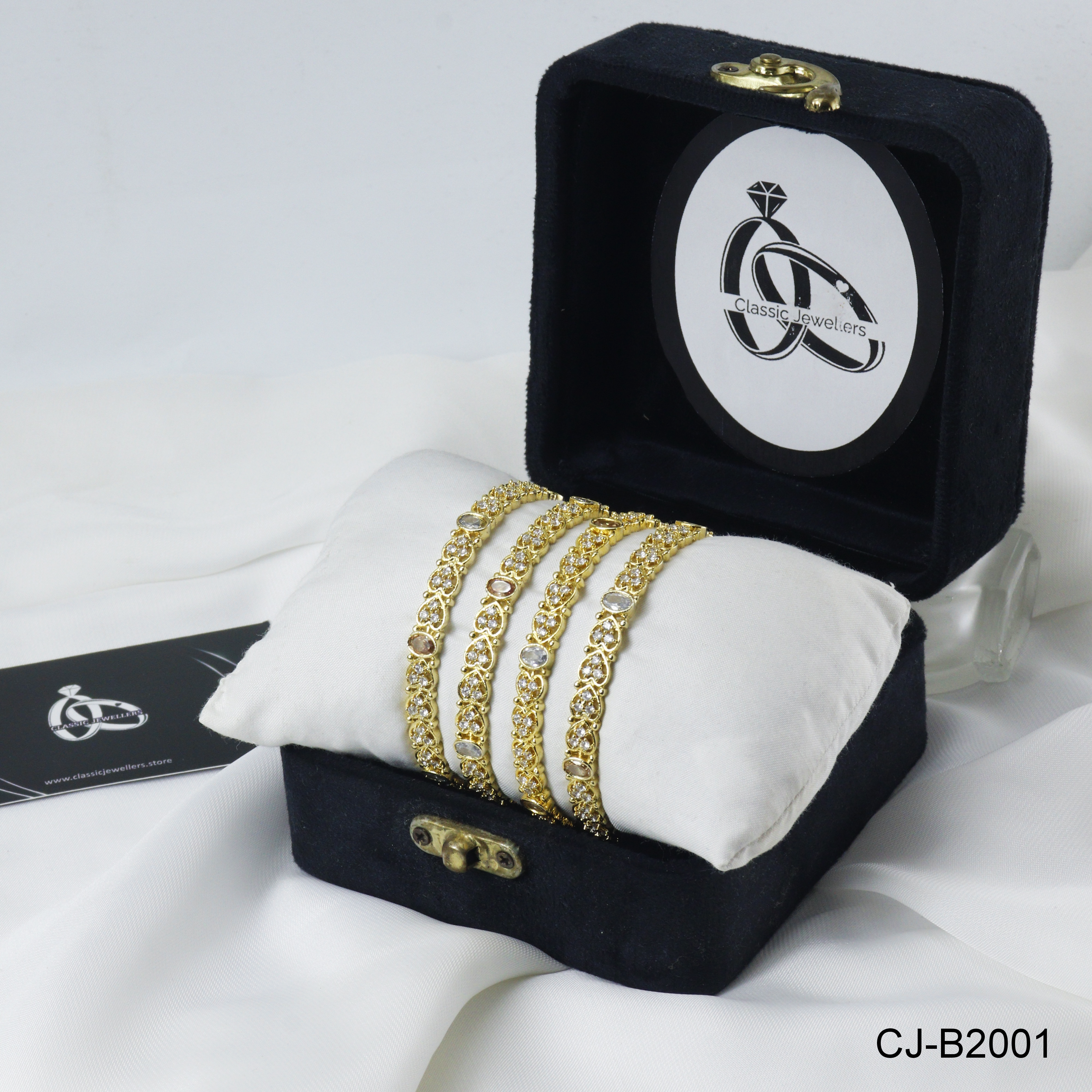 HEART STONE BANGLES CJ-B2001 (GOLDEN)