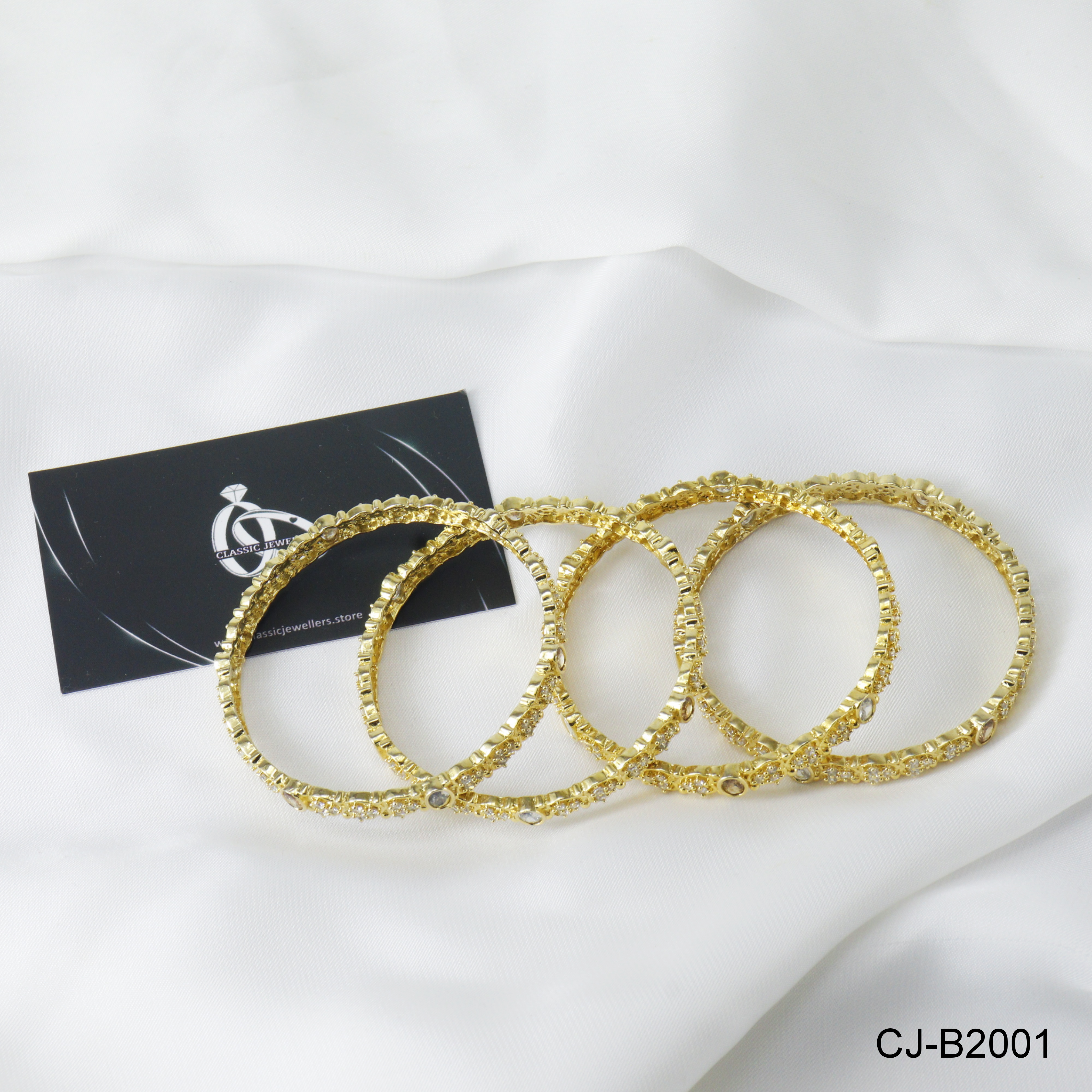 HEART STONE BANGLES CJ-B2001 (GOLDEN)