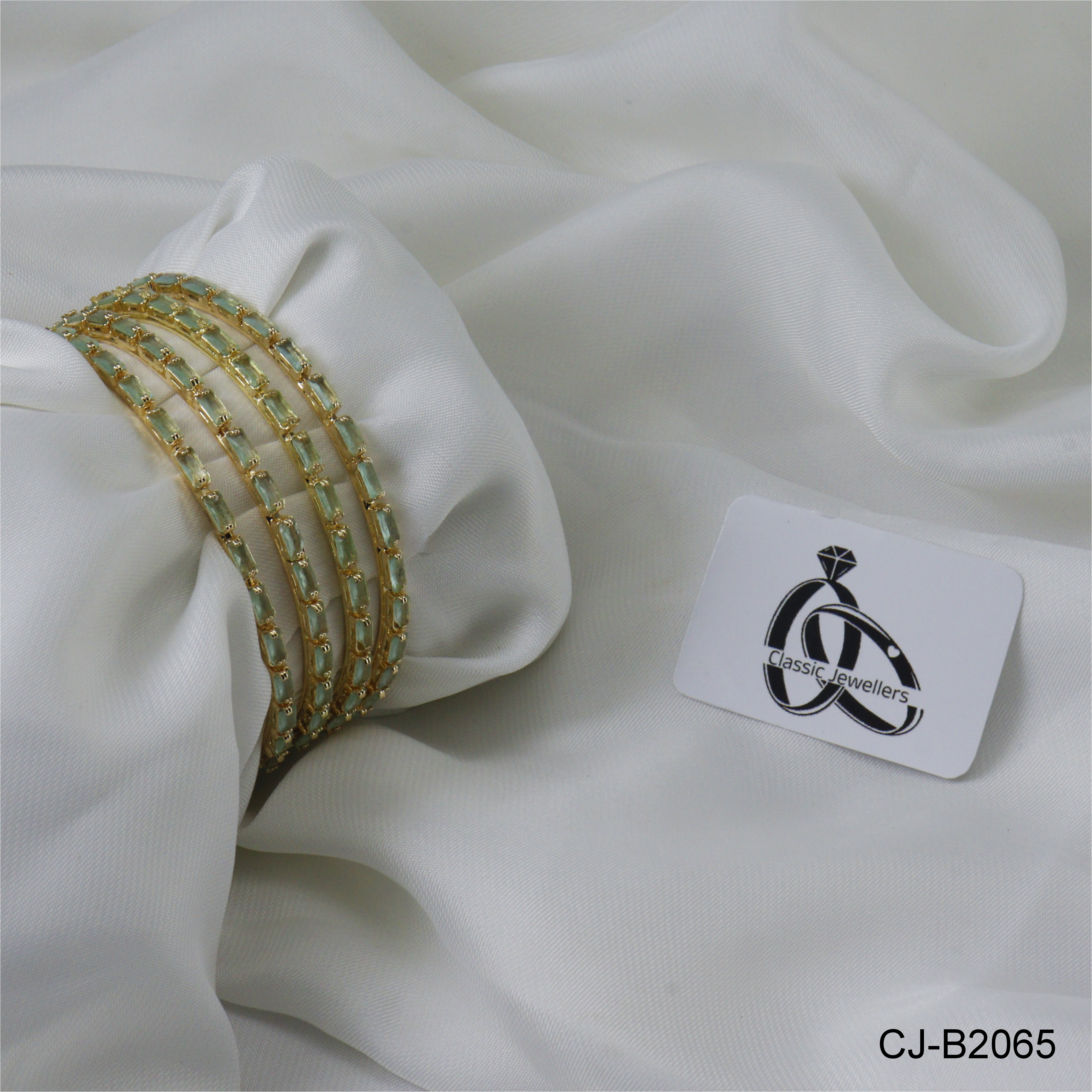 CRYSTAL STOE BANGLES CJ-B2065 (LIGHT GREEN)
