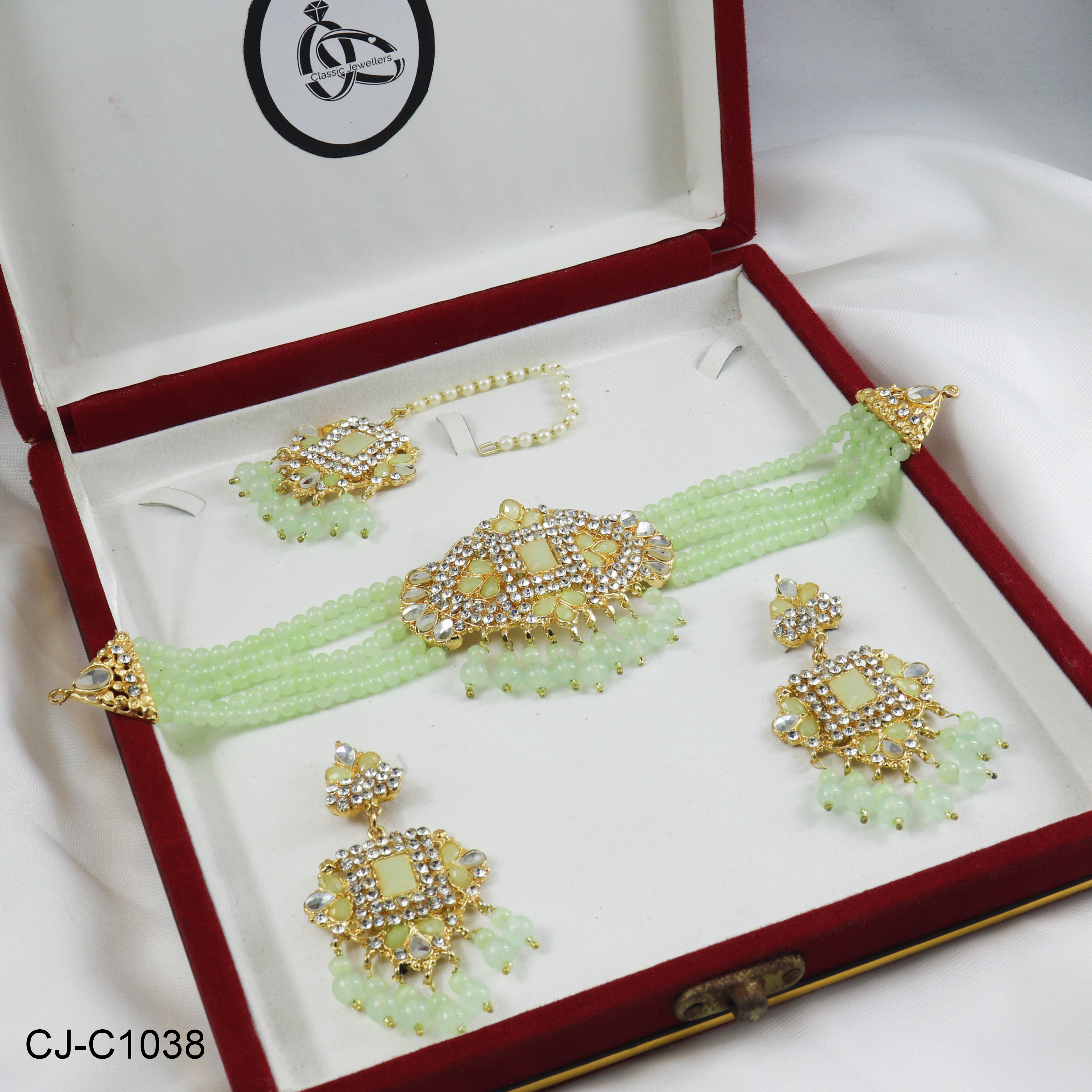 CJ-C1038 CHOKER SET (LIGHT GREEN)