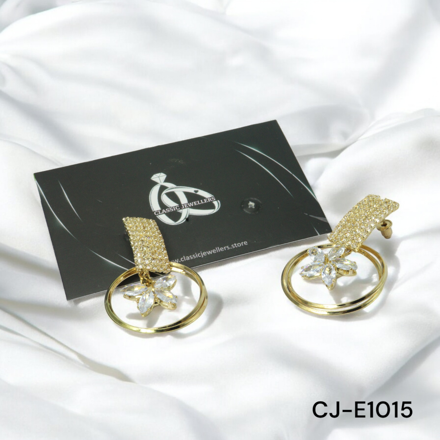 CUBI ZIRCONIA EARRING CJ-E1015 (GOLDEN)