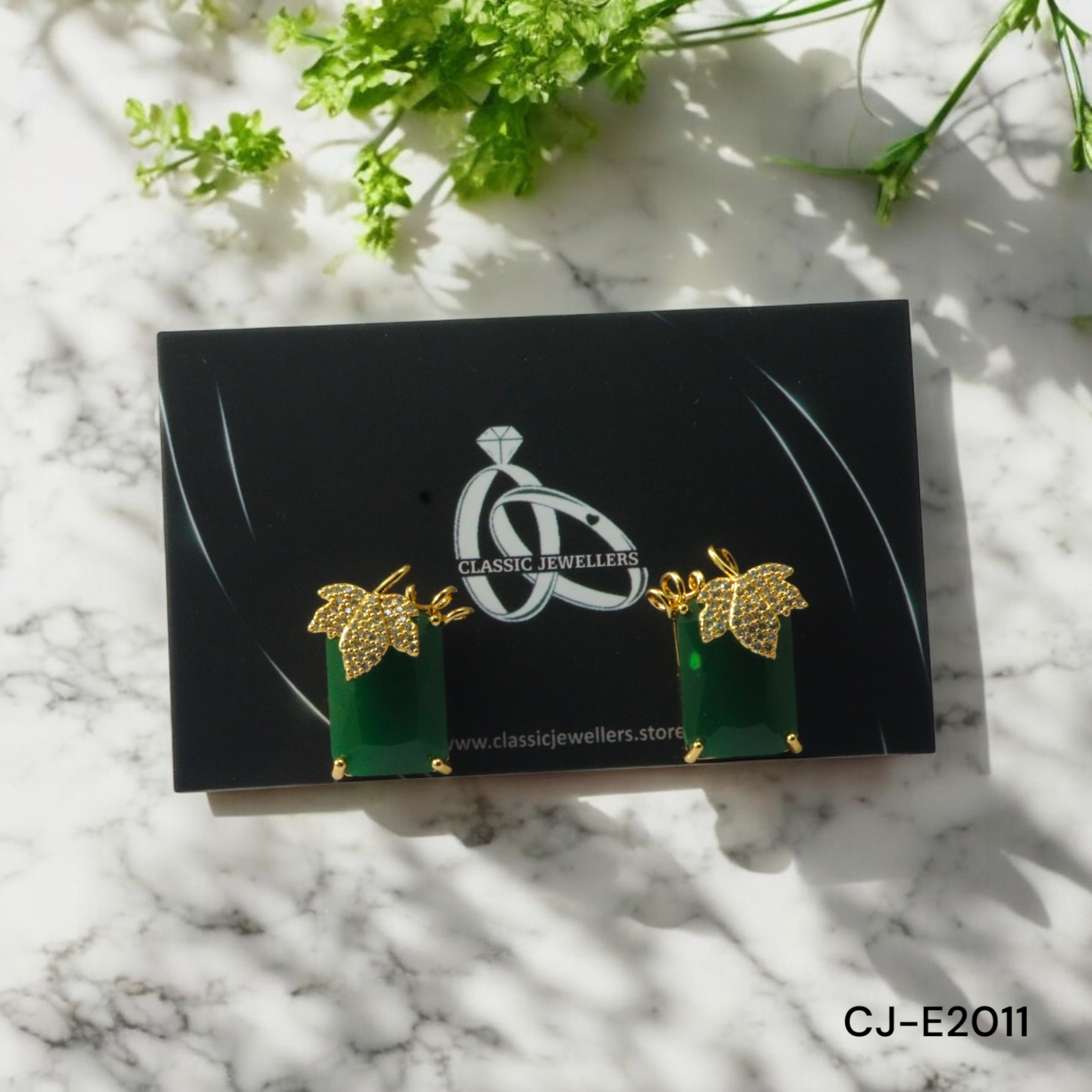 LEAF EARRING CJ-E2011 (GREEN)